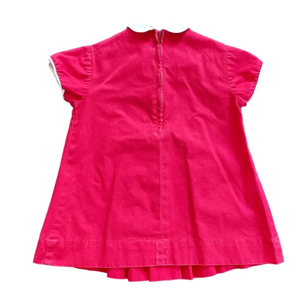 Vintage 60s Children's Toddler's Red Dress 4T
